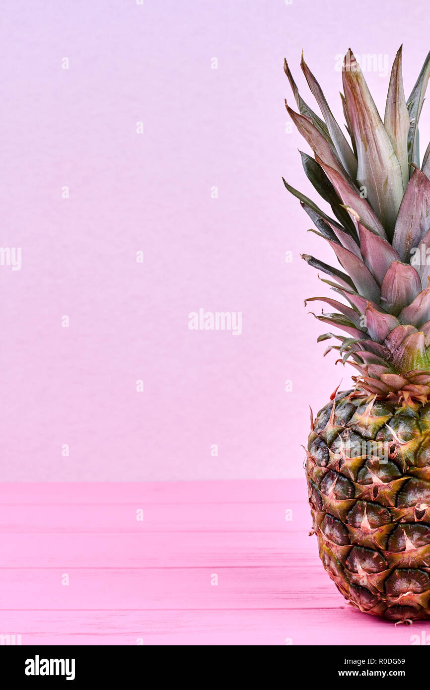 Whole fresh pineapple and copy space Stock Photo Alamy