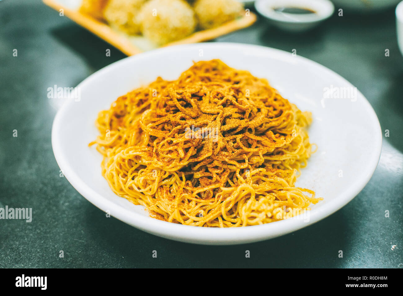 Shrimp roe noodles, food in cantonese area, like guangdong, macao and hong kong. Stock Photo