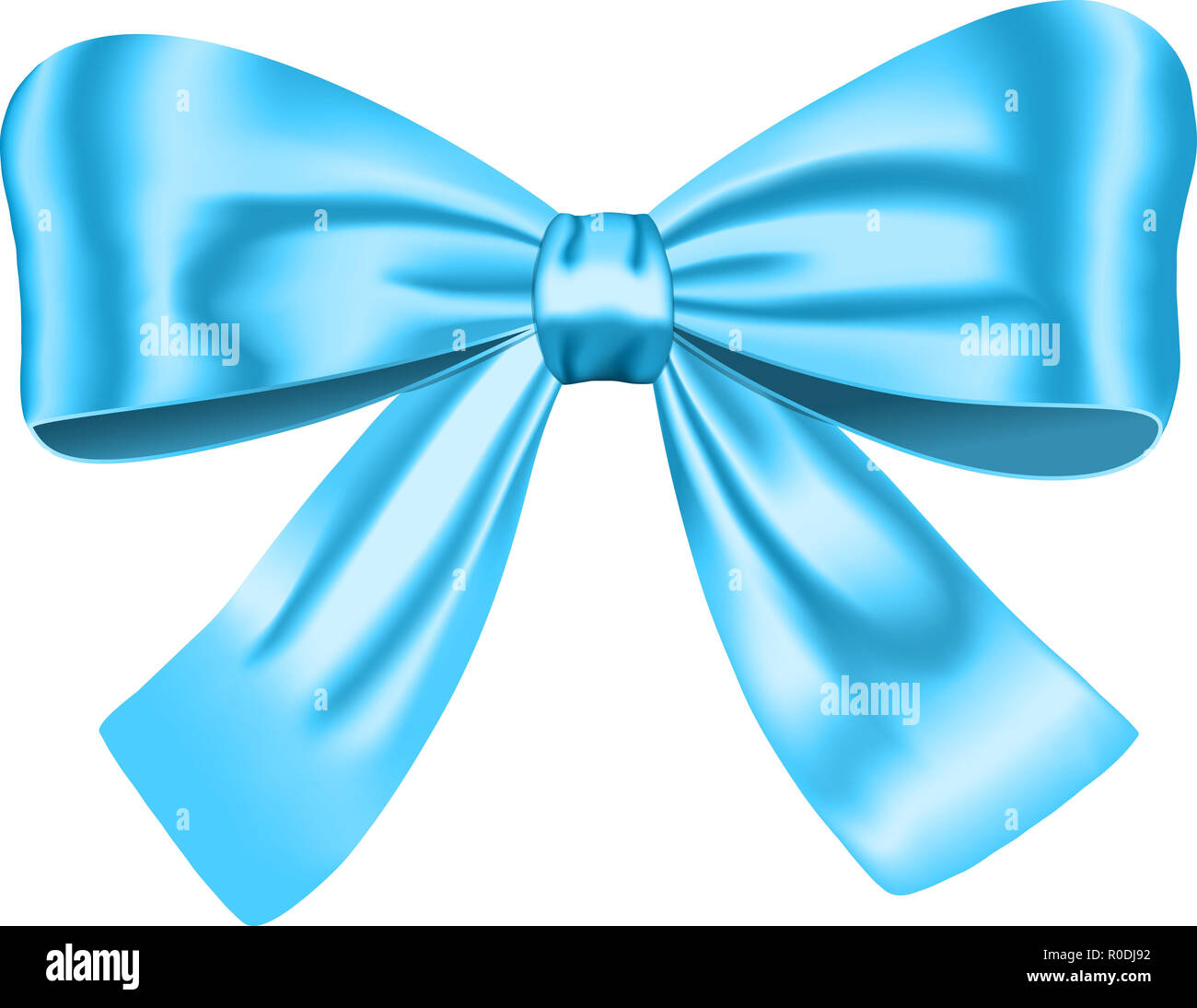 Blue satin bow made of thin smooth ribbon. Digital illustration on a white  background. Decorative element for holidays, packaging, clothing, interior  Stock Photo - Alamy