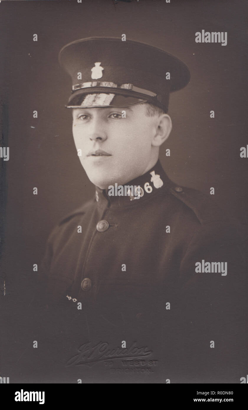 Vintage Brighton, Sussex Photographic Postcard of a British Police