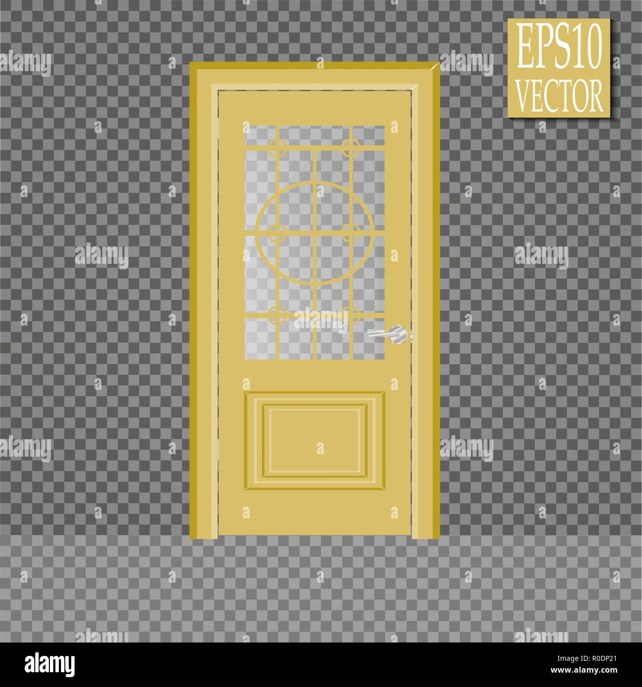 Vector White Closed Door with Frame Isolated on Background Stock Vector