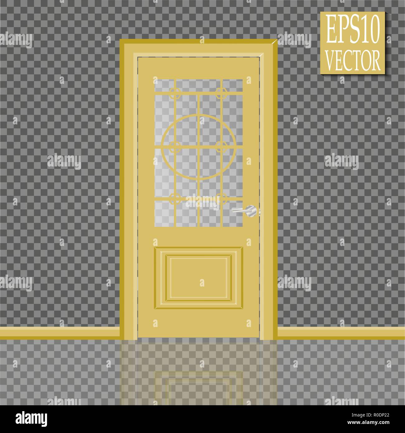 Vector White Closed Door with Frame Isolated on Background Stock Vector