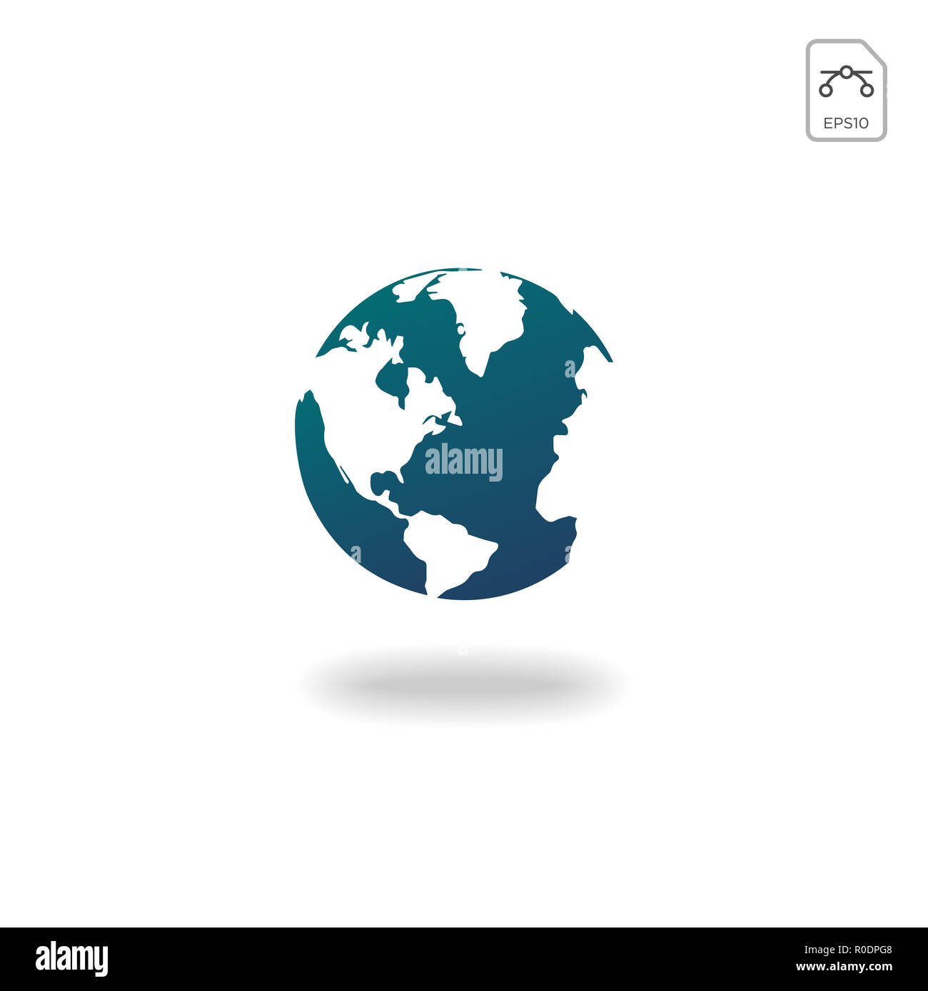 Earth globes isolated on white background. Flat planet Earth icon ...