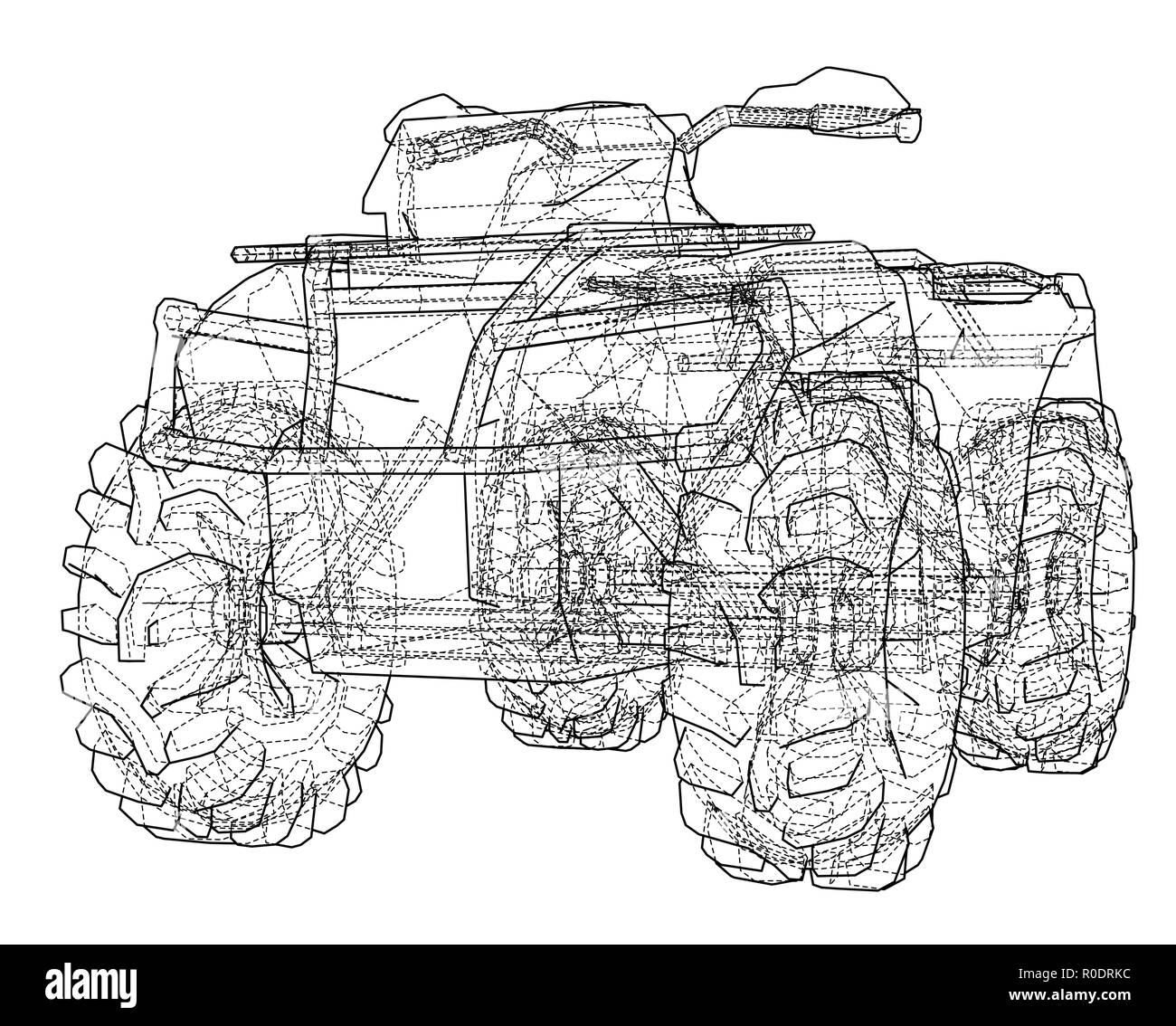 ATV quadbike concept outline. Vector Stock Vector
