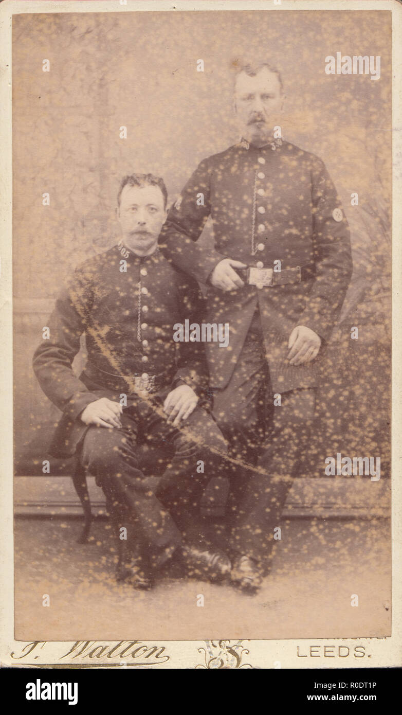 Leeds,Yorkshire CDV (Carte De Visite) of Two Victorian Policemen Stock Photo