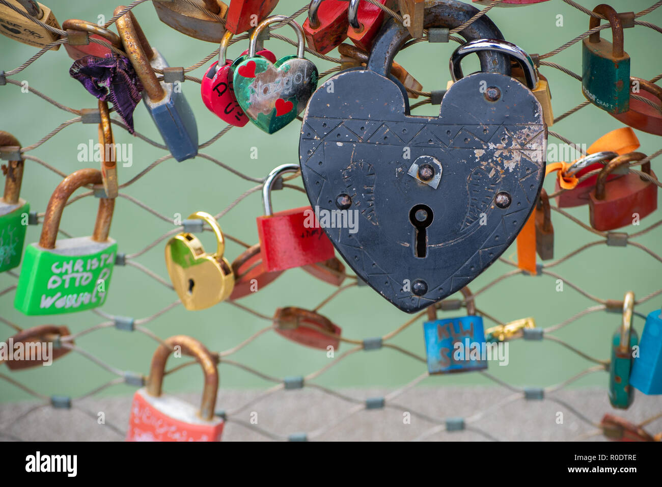 Locks on bridges Stock Photo Alamy