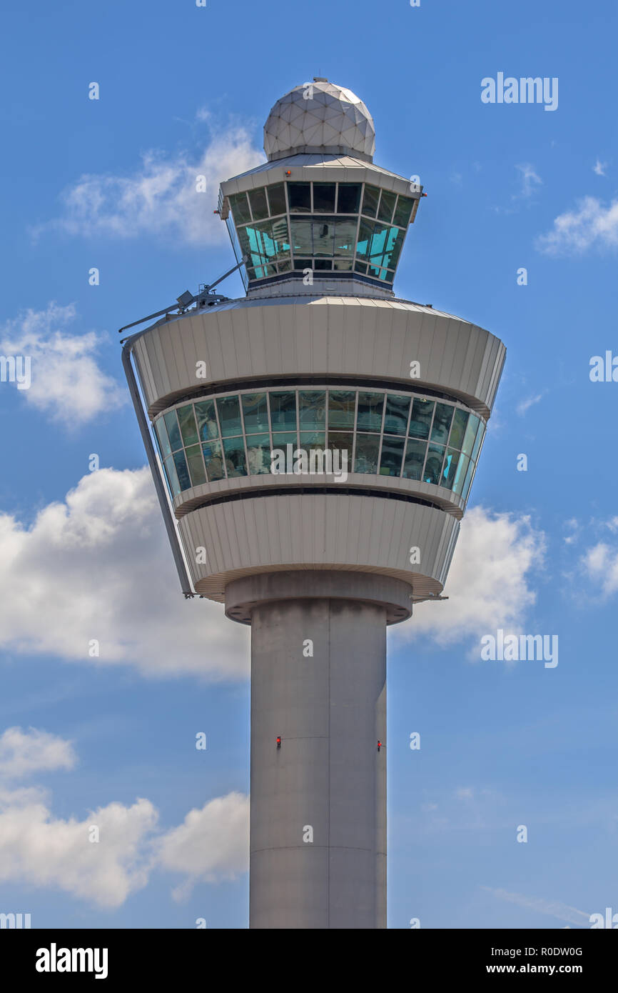 Close up of an Air Traffic Control tower on a big international airport Stock Photo