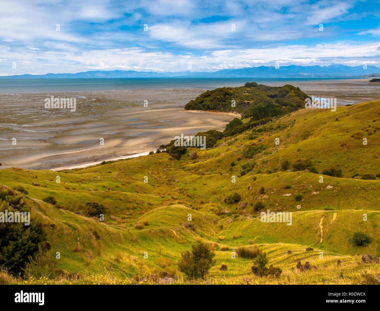 View over Puponga bay near Farewell Spit, Golden Bay, New Zealand Stock Photo Alamy