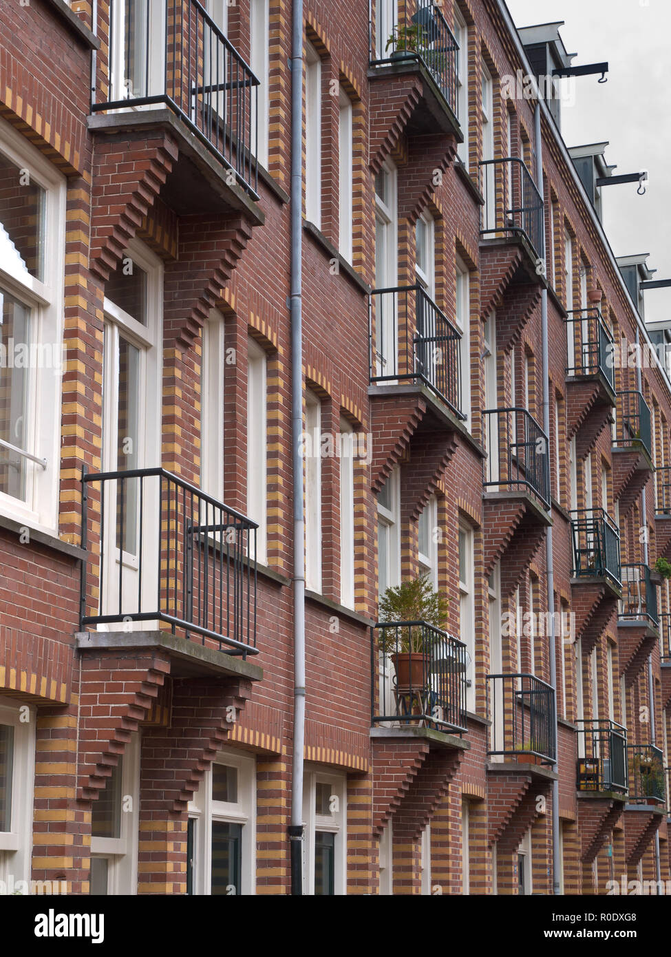 Apartment Background with Balconies in Amsterdam Netherlands Stock