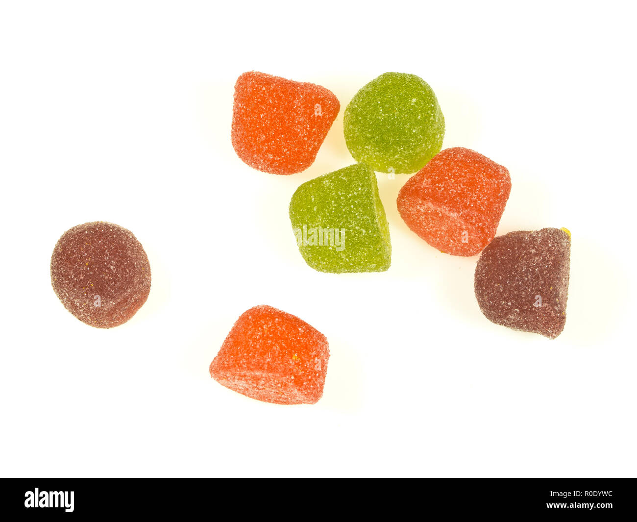 Gelatin Fruit Candy on White Background Stock Photo Alamy