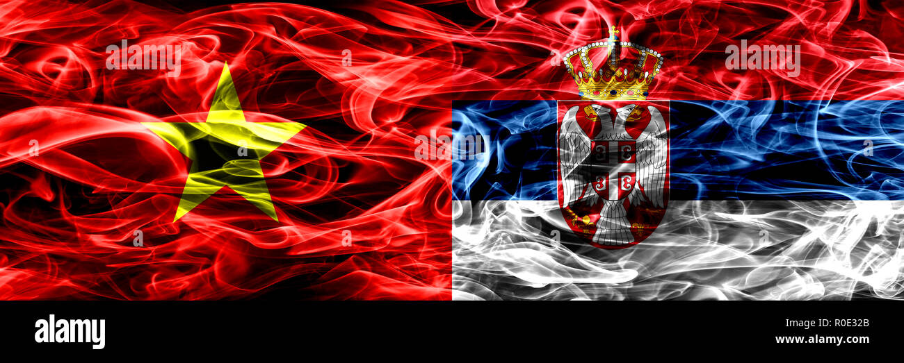 Socialist Republic of Viet Nam vs Serbia, Serbian smoke flags placed