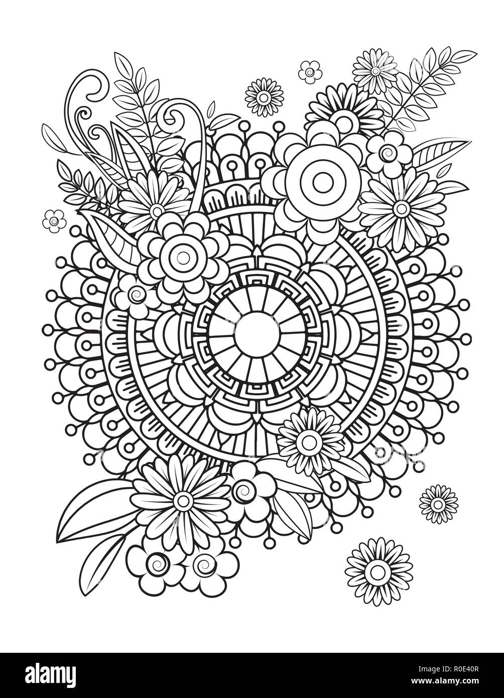 My Love Flowers Mandala Coloring Book For Adults: 50 Pictures to Color on the Theme of Love (Hearts, Animals, Flowers, Trees, Valentine's Day and More Cute Designs) (Adult Coloring Book) [Book]