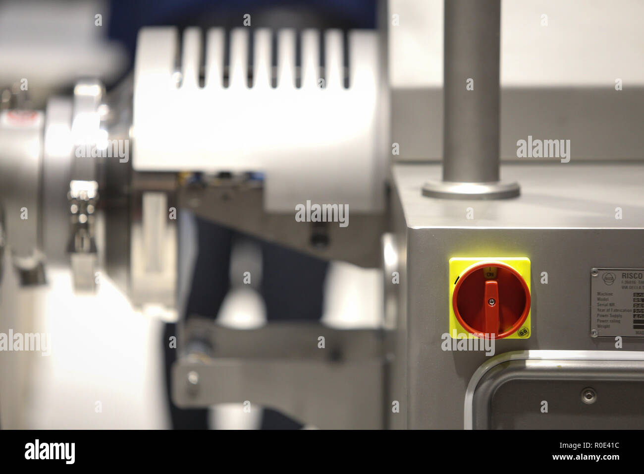 Emergency ON/OFF industrial switch of a food industry equipment ...