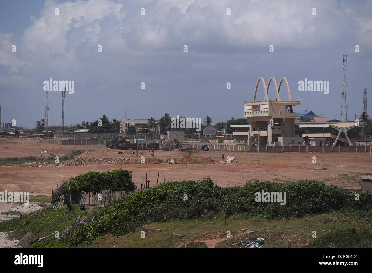 A view of the Marine Drive redevelopment site at Osu in Accra, Ghana, prior to a visit by the Prince of Wales on day four of his trip to west Africa with the Duchess of Cornwall. Stock Photo