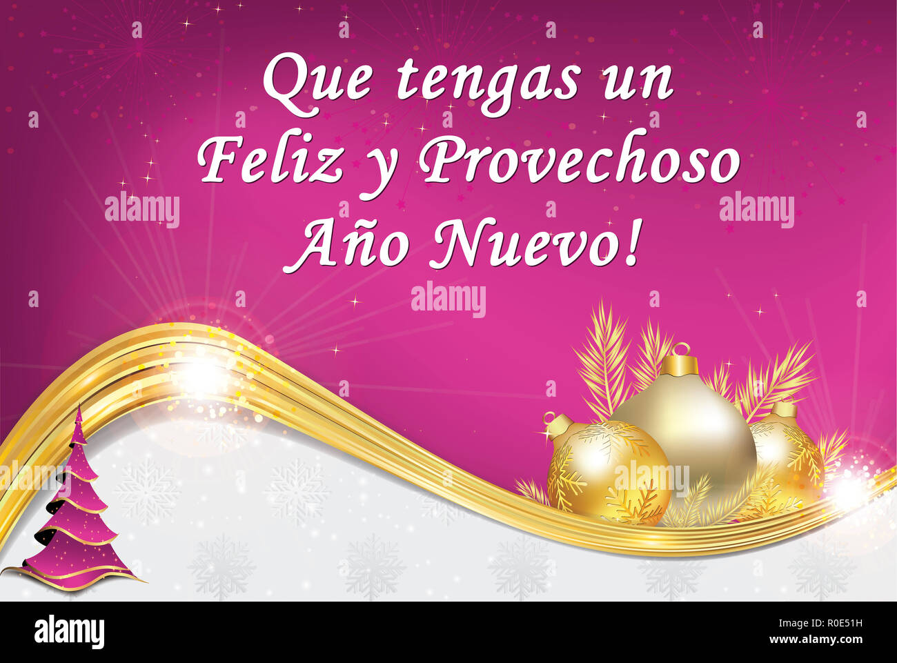 Spanish Greeting Card Designed For The Season S Greeting Celebration Text Translation Wishing You A Merry Christmas And A Happy New Year Stock Photo Alamy