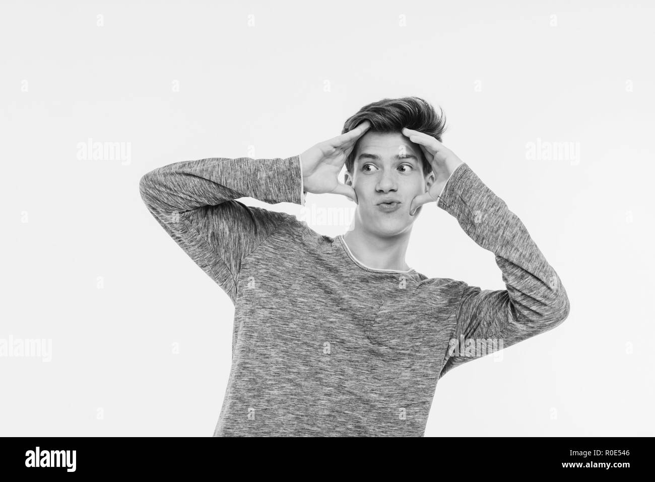 Hands Behind His Head Black And White Stock Photos Images Alamy