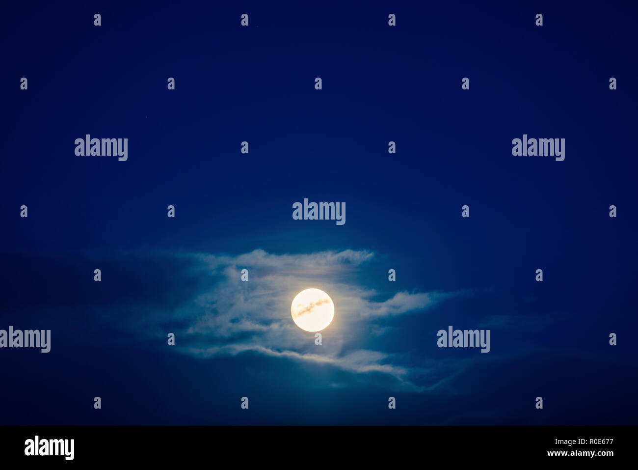 Night sky with moon and clouds Stock Photo - Alamy