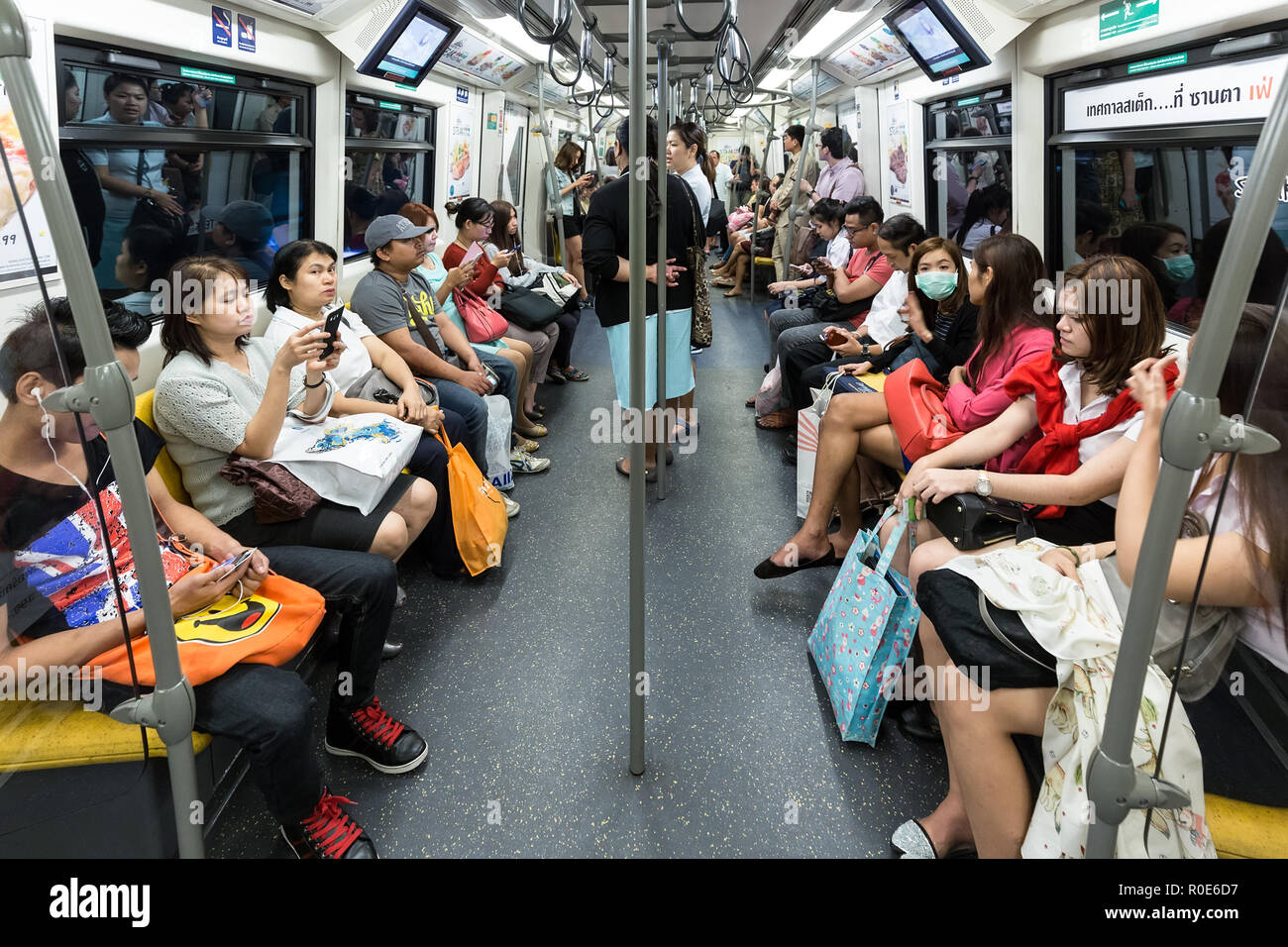 Bangkok Thailand January 12 2015 Passengers Inside In The Bangkok Bangkok Thailand January 12 2015 Passengers Inside In The Bangkok