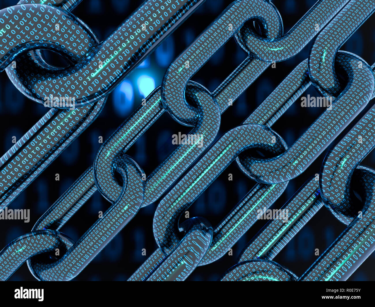 digital background zero one chain computers - 3d rendering Stock Photo ...