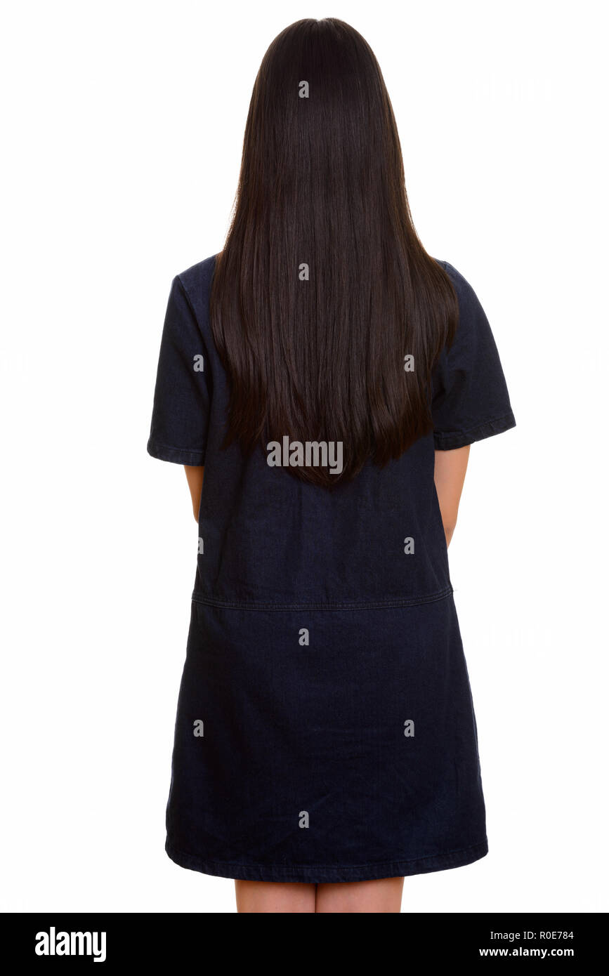 Back view of young Asian teenage girl  Stock Photo