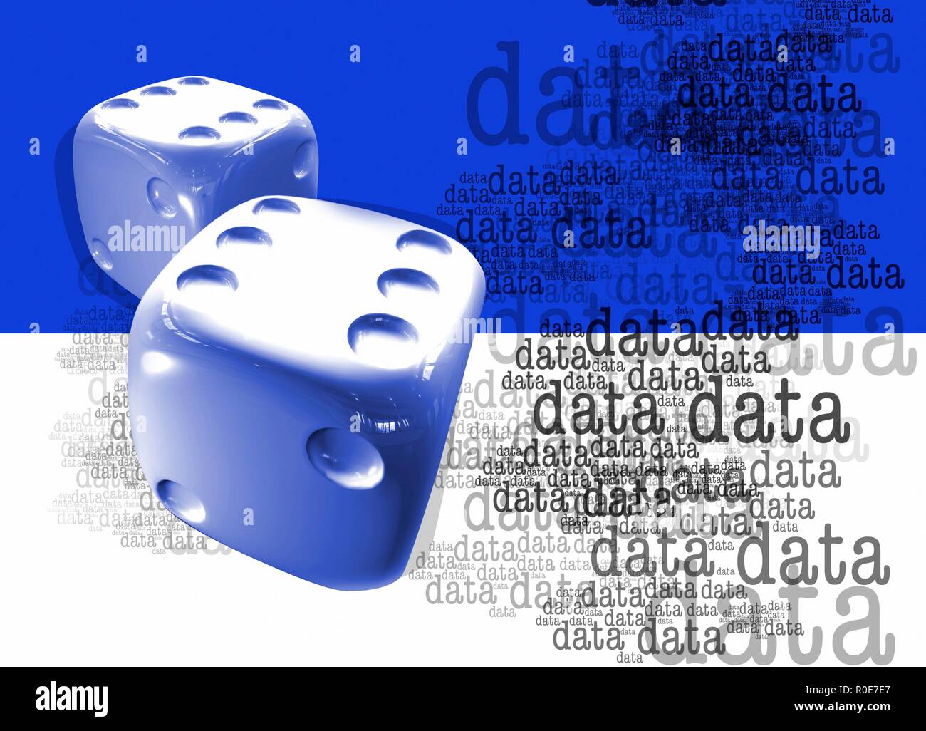 Two dice and data, illustration Stock Photo Alamy