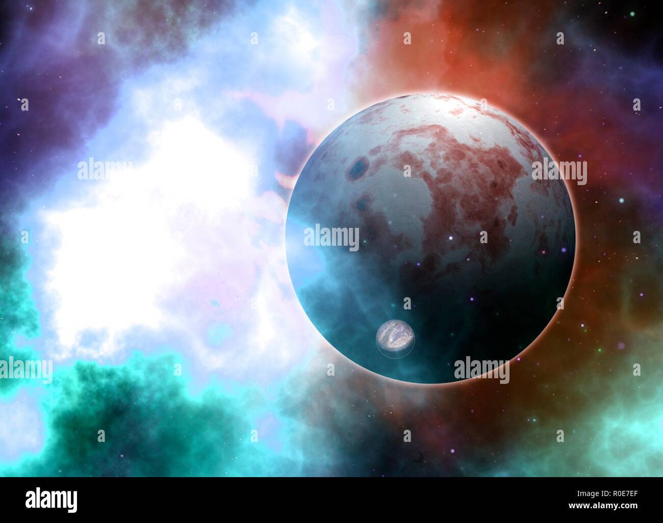 Planet in cloud, illustration Stock Photo - Alamy