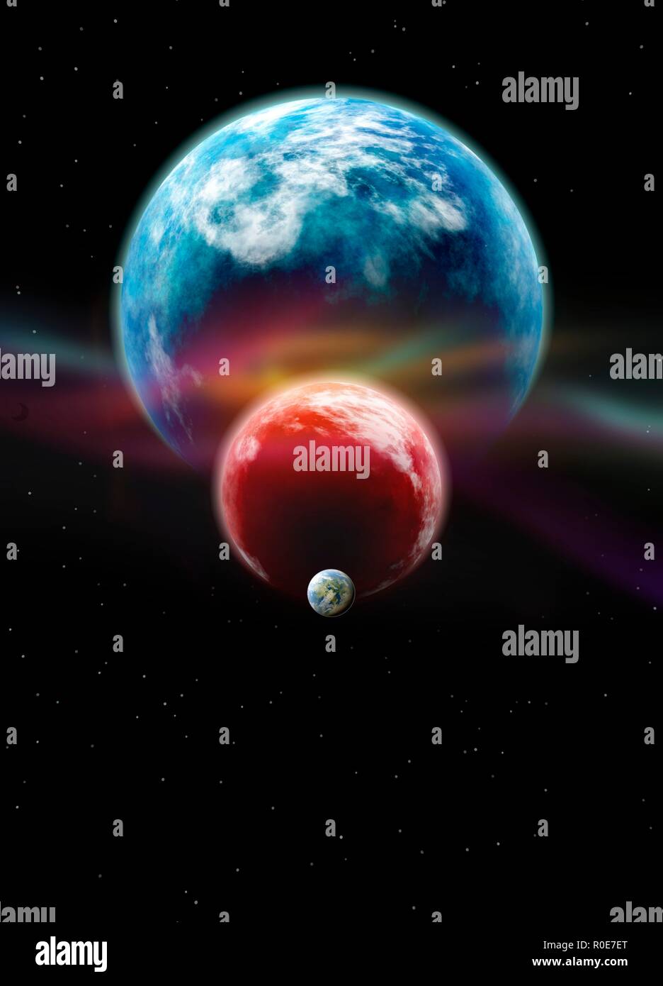 Planets in space, illustration. Stock Photo