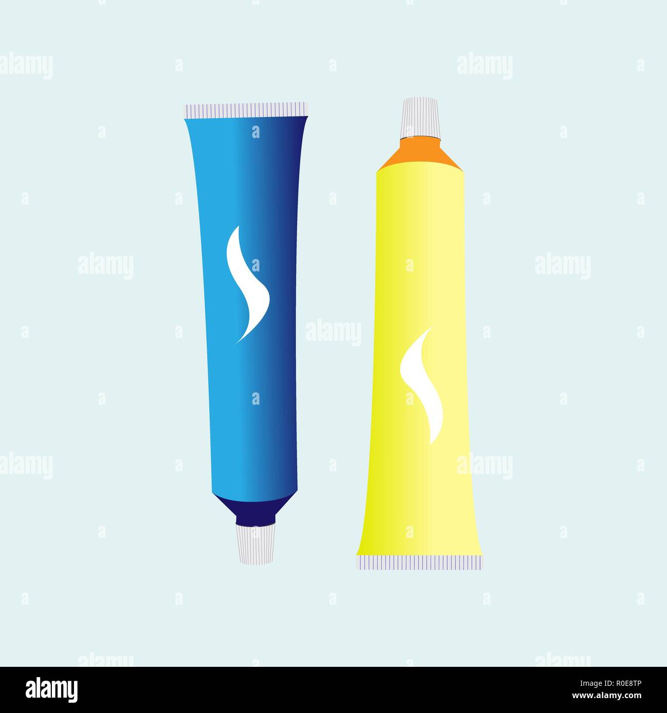 Blue and yellow tube of toothpaste. Windy illustration Stock Vector Image & Art Alamy