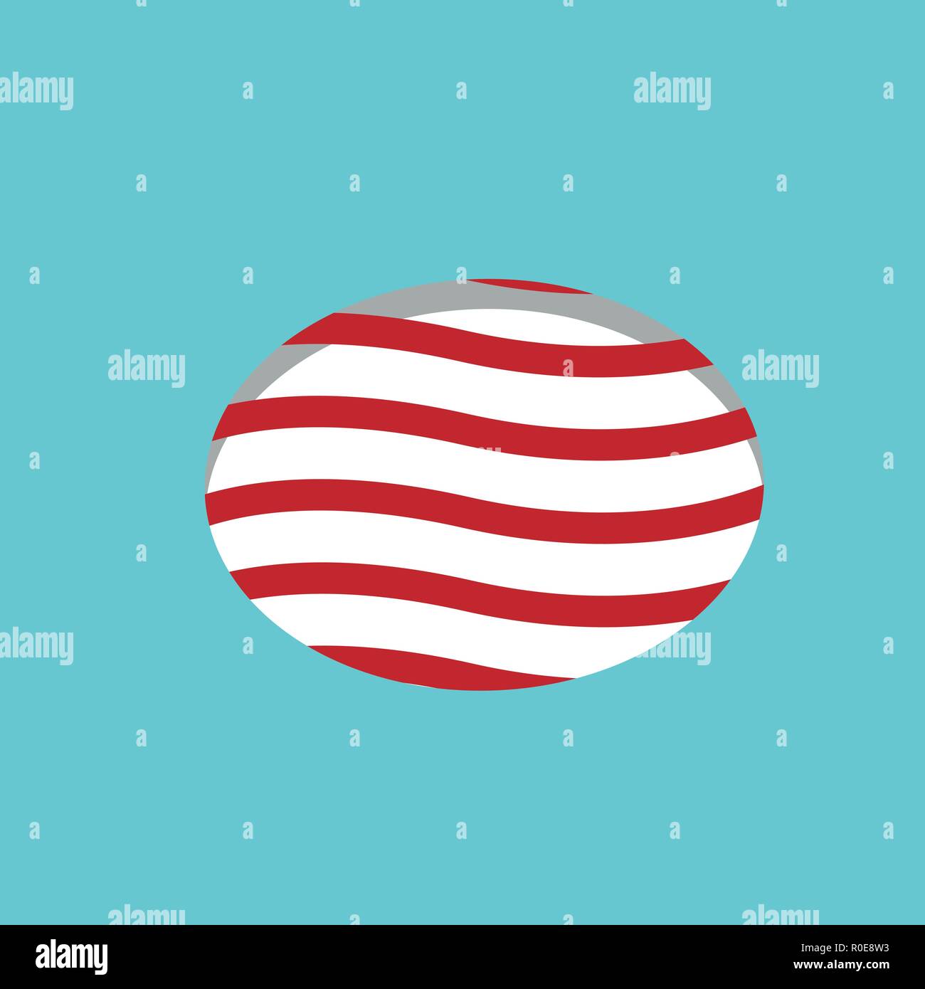 White soap with red waves on a light background. Vector illustration. Stock Vector