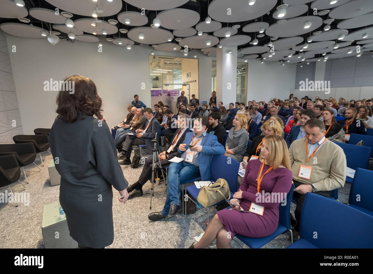 People attend business conference in congress hall Stock Photo - Alamy