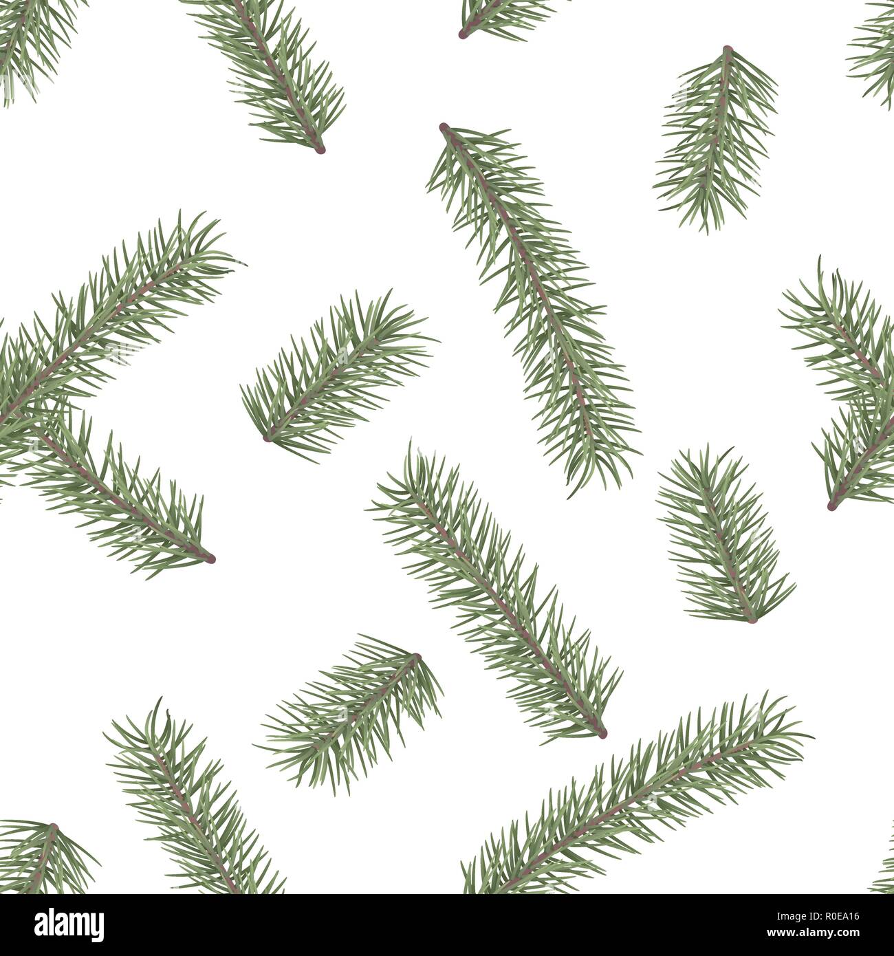 Fir branch seamless pattern. Winter holiday decor element. Vectro illustration Stock Vector
