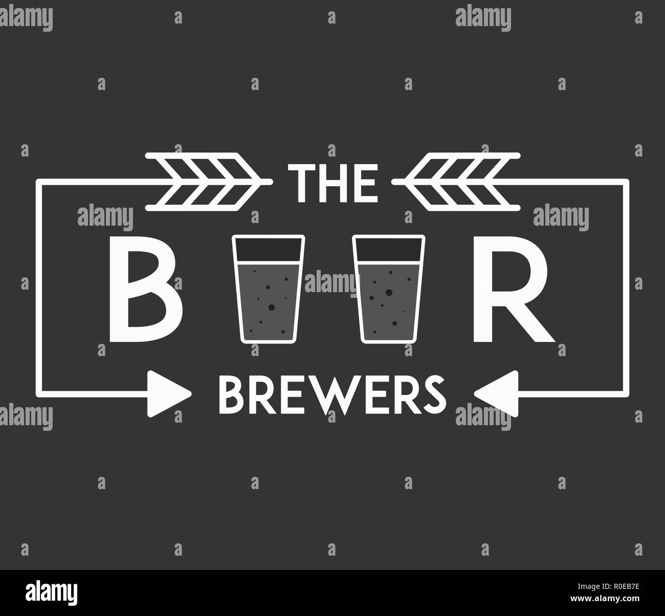 Beer premium brewers white on black is a vector illustration about drinking Stock Vector