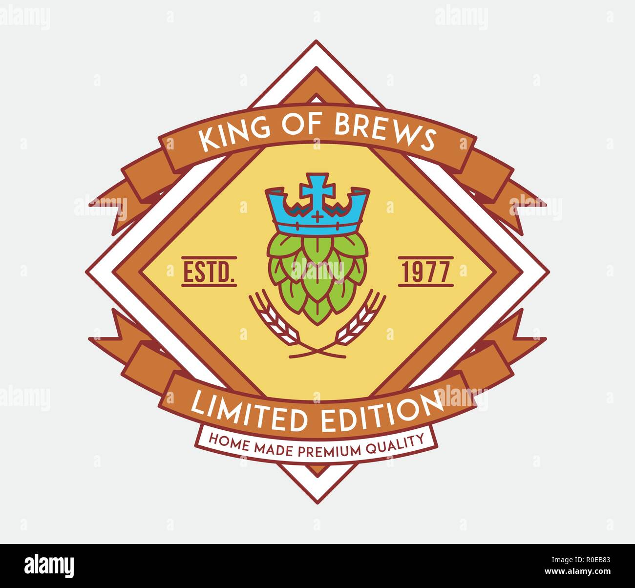 Beer king of brewers is a vector illustration about drinking Stock Vector
