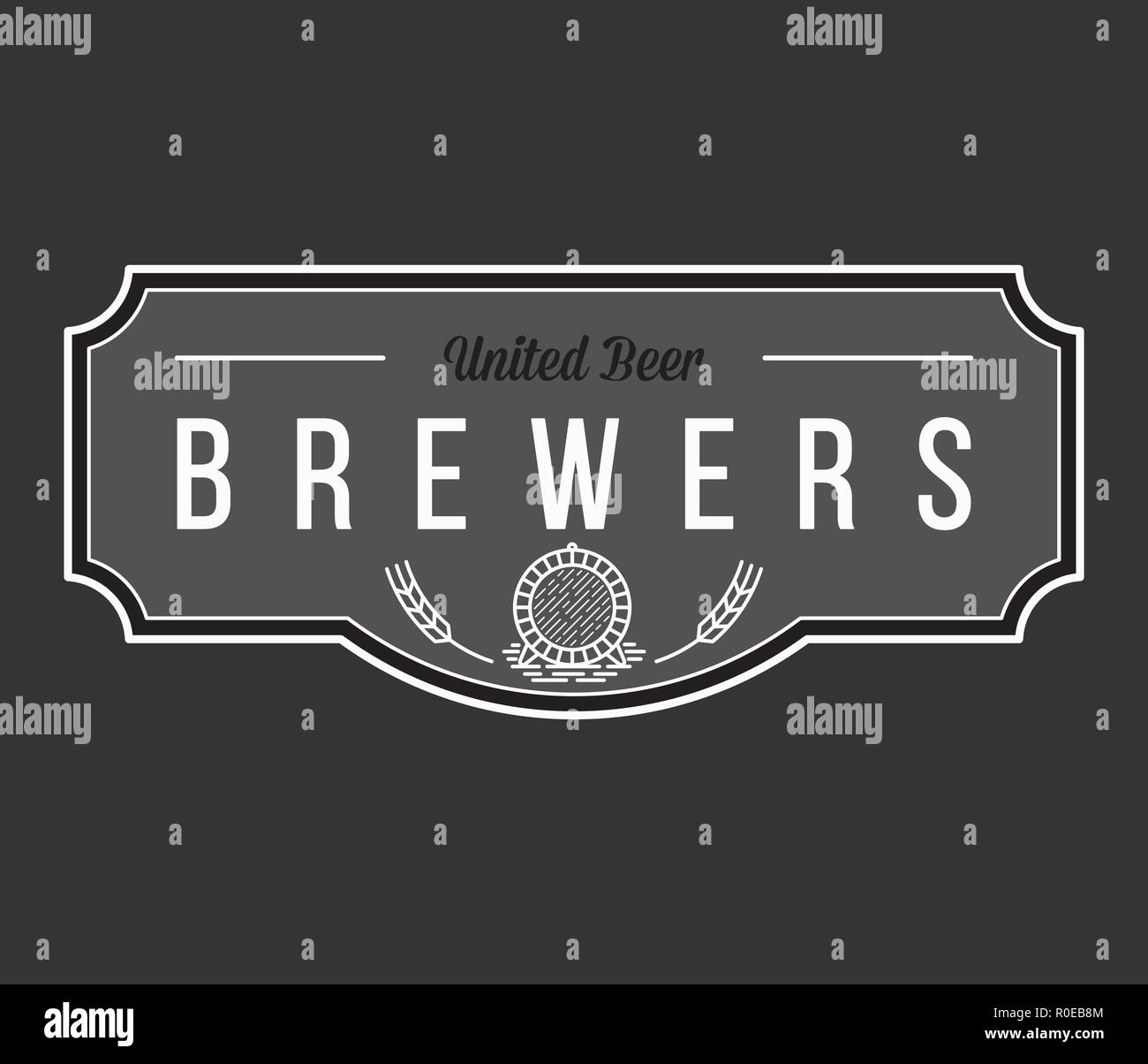 Beer from brewers white on black is a vector illustration about drinking Stock Vector