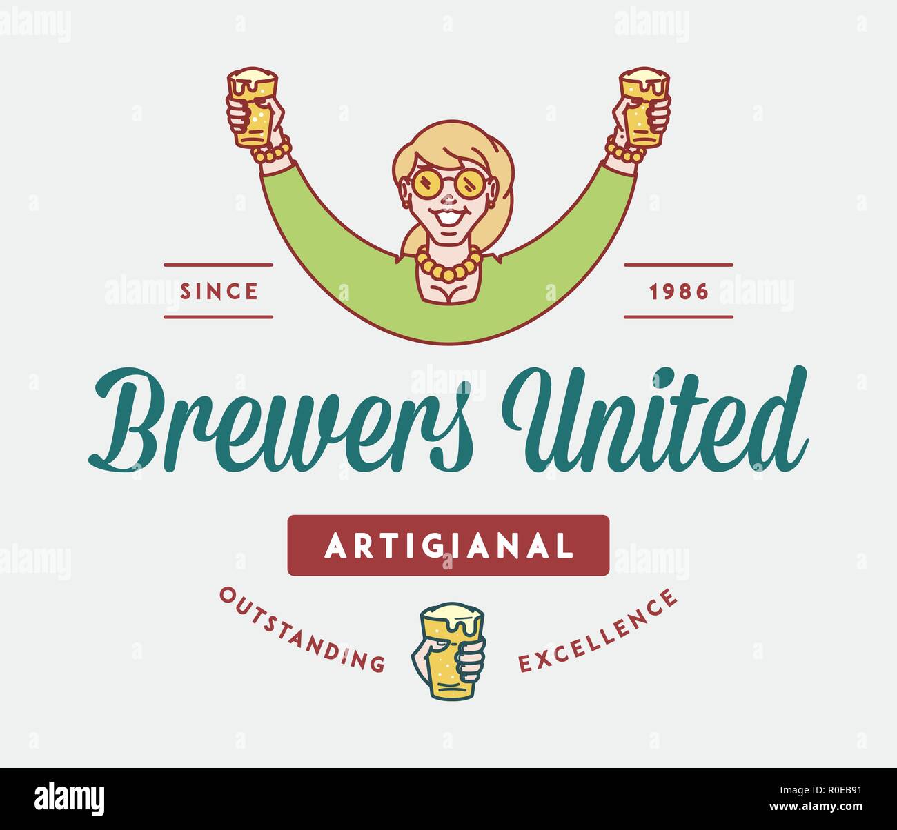 Beer brewers united is a vector illustration about drinking Stock Vector