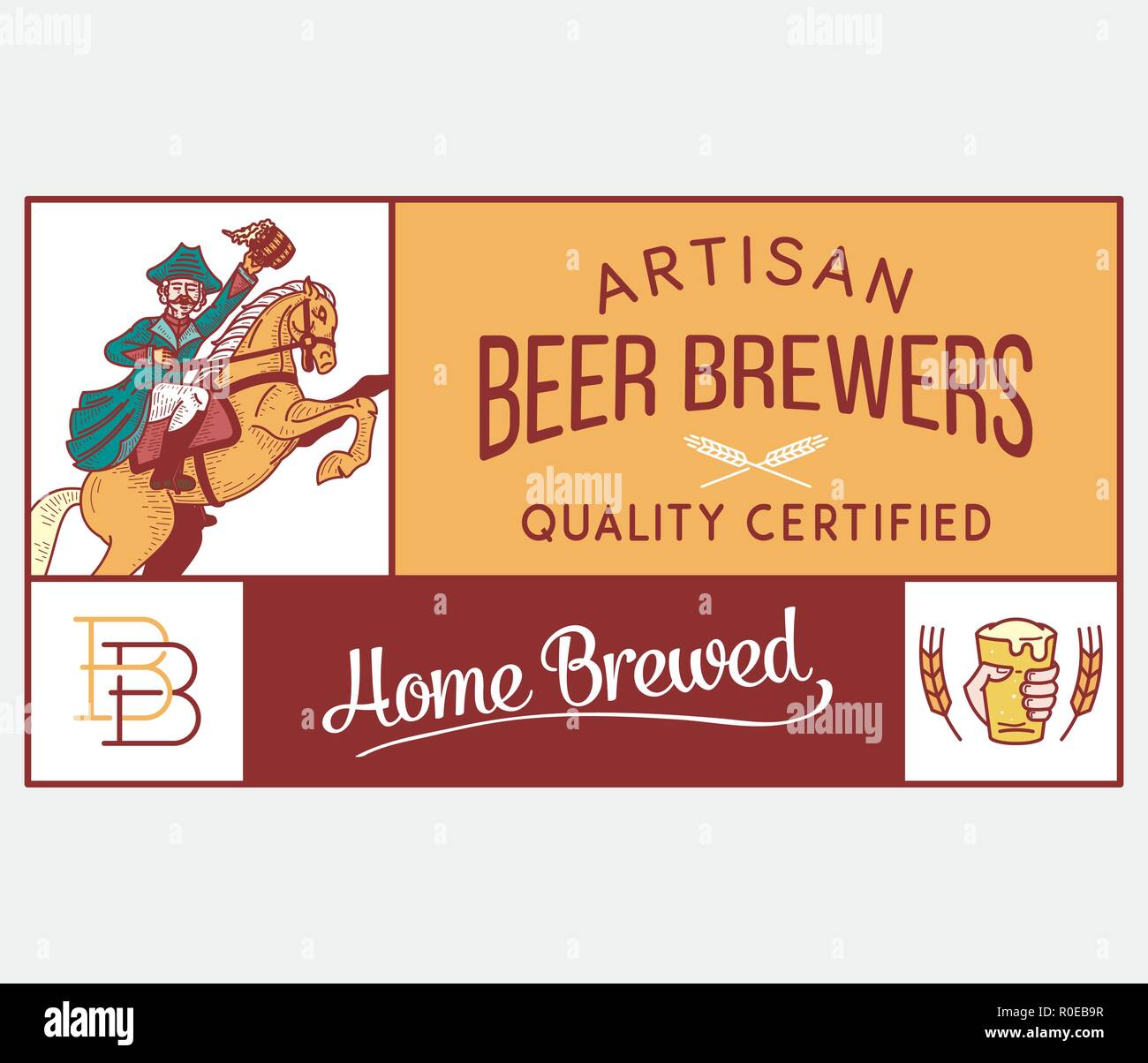 Beer brewers home artisan is a vector illustration about drinking Stock Vector