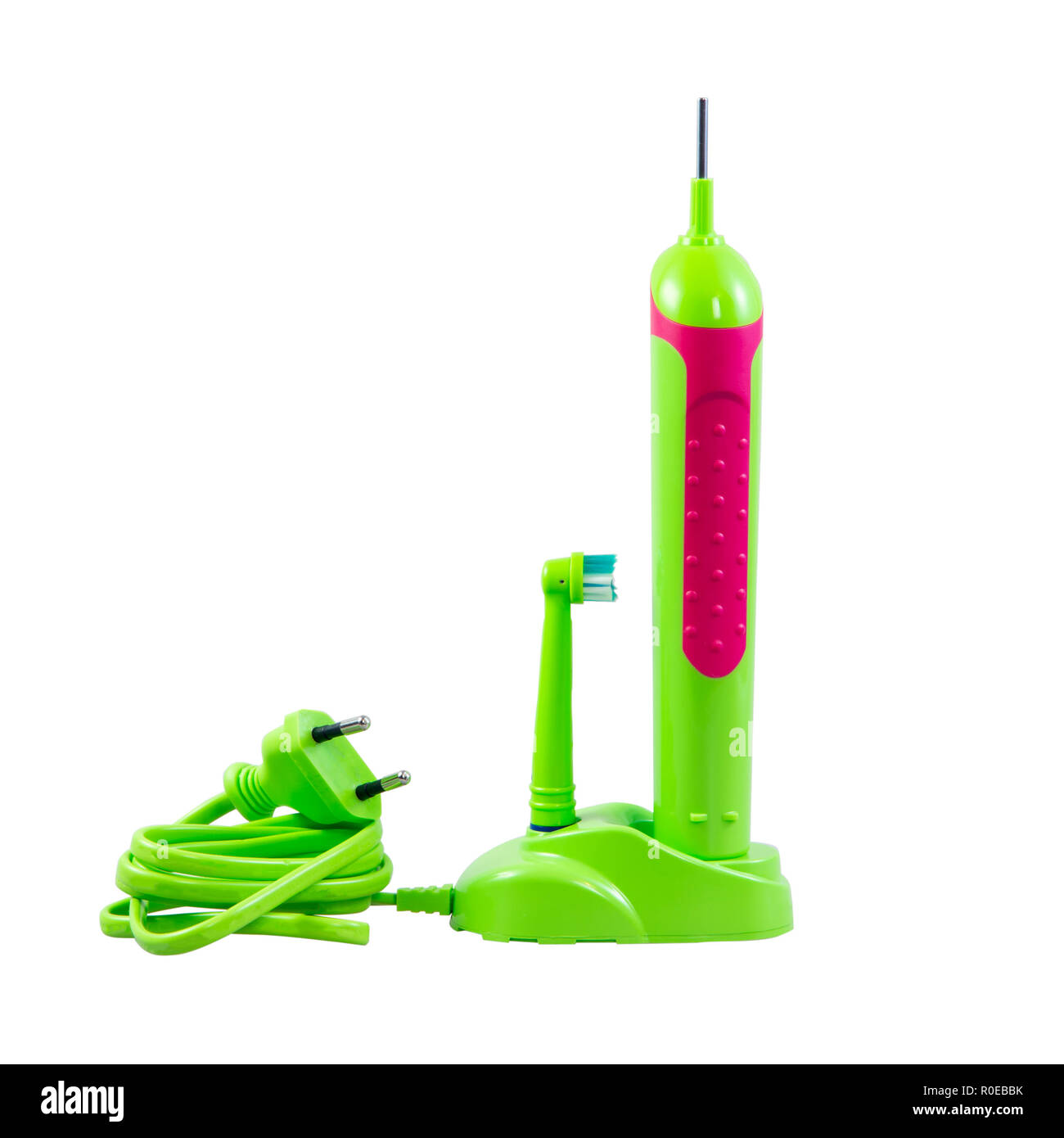 Electrical toothbrush isolated on white. Stock Photo