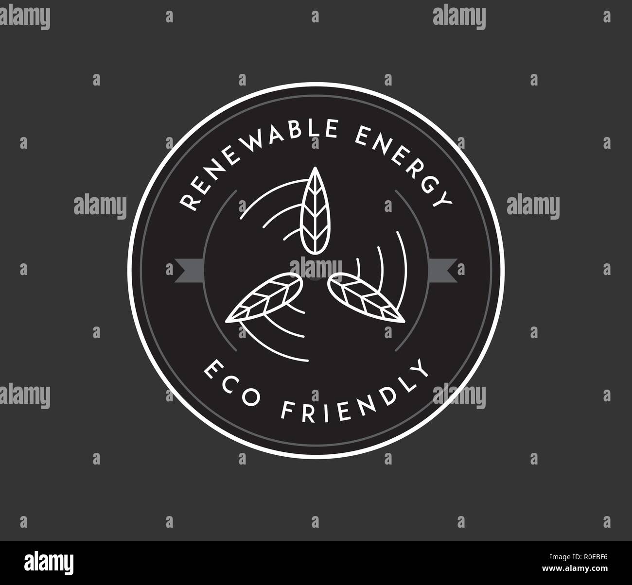 Bio energy green concept white on black is a vector illustration for