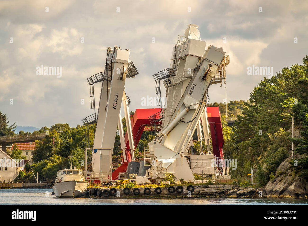 AxTech A-Frame Gantry Cranes, Stavanger Norway Stock Photo - Alamy