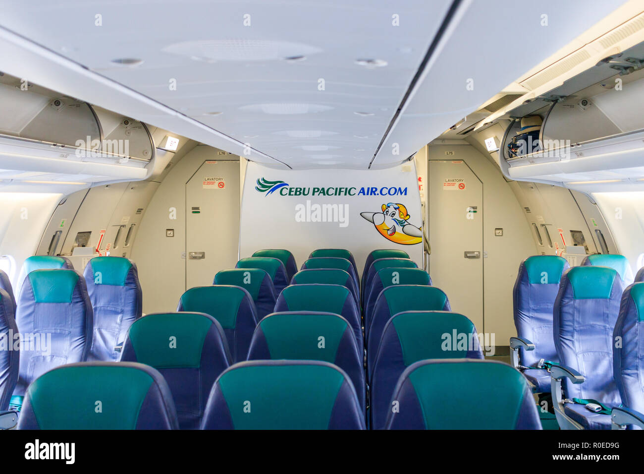 Inside Cebu Pacific Plane Stock Photo