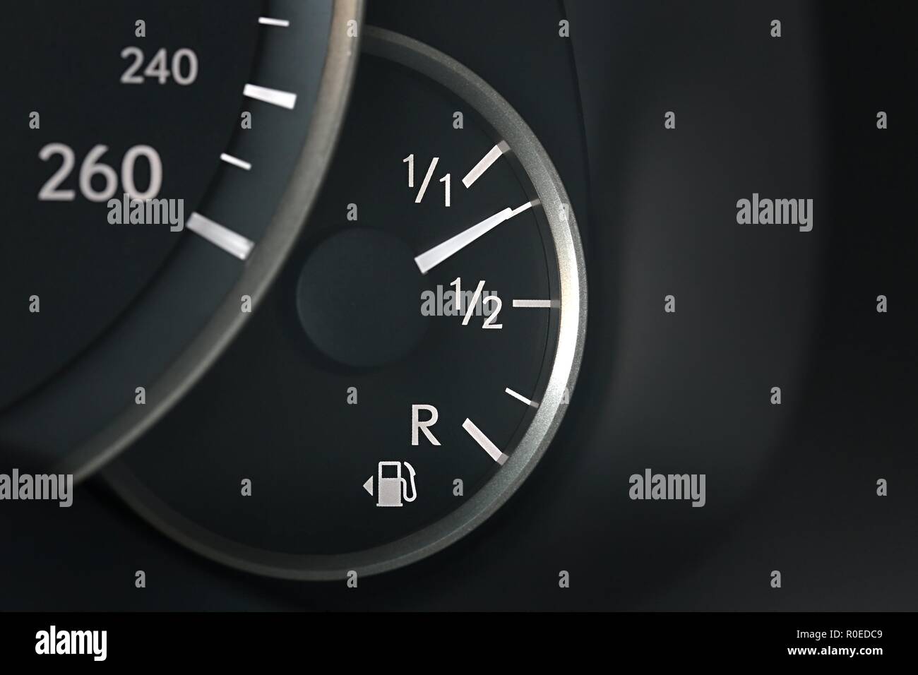 Fuel Gauge Going Down Stock Photo Alamy