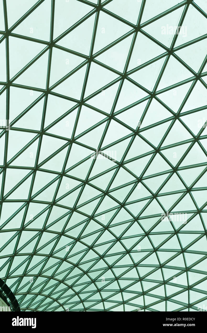 Glass roof on the atrium of the British Museum in London, England Stock Photo