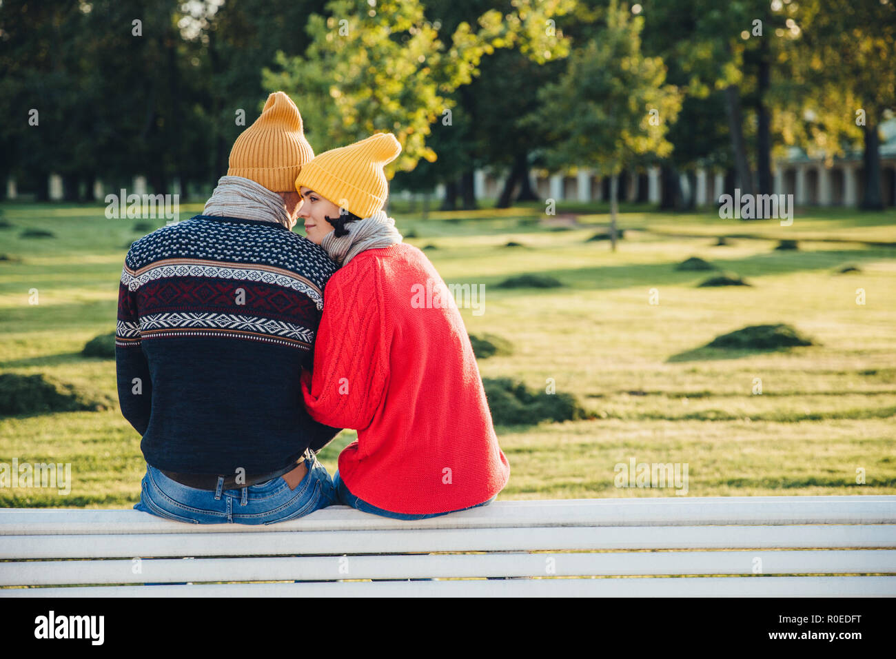 Lovely Moments Couple Couple Love Park Stock Photo 1143787256