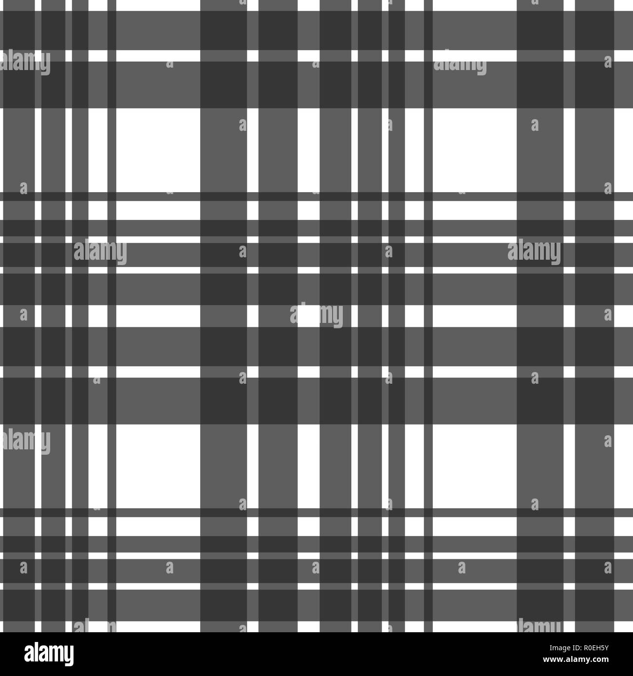 Black and white fabric texture check tartan seamless pattern. Vector ...