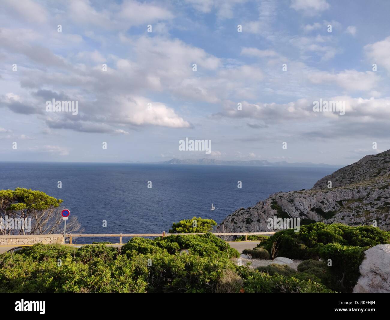 Beautiful seascape on a sunny day in Palma de Mallorca Stock Photo