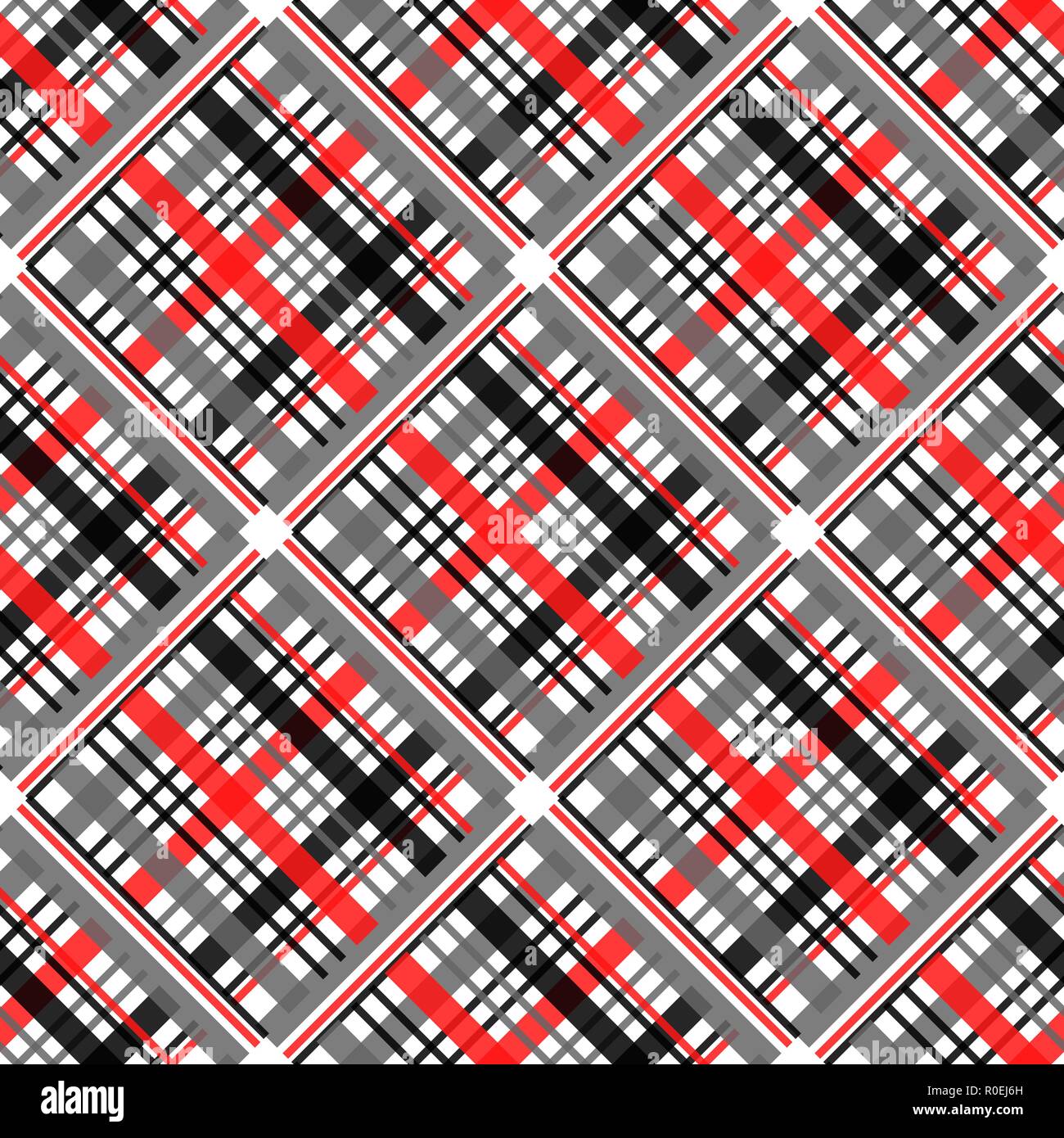 Seamless tartan plaid pattern in stripes of red, black and white ...