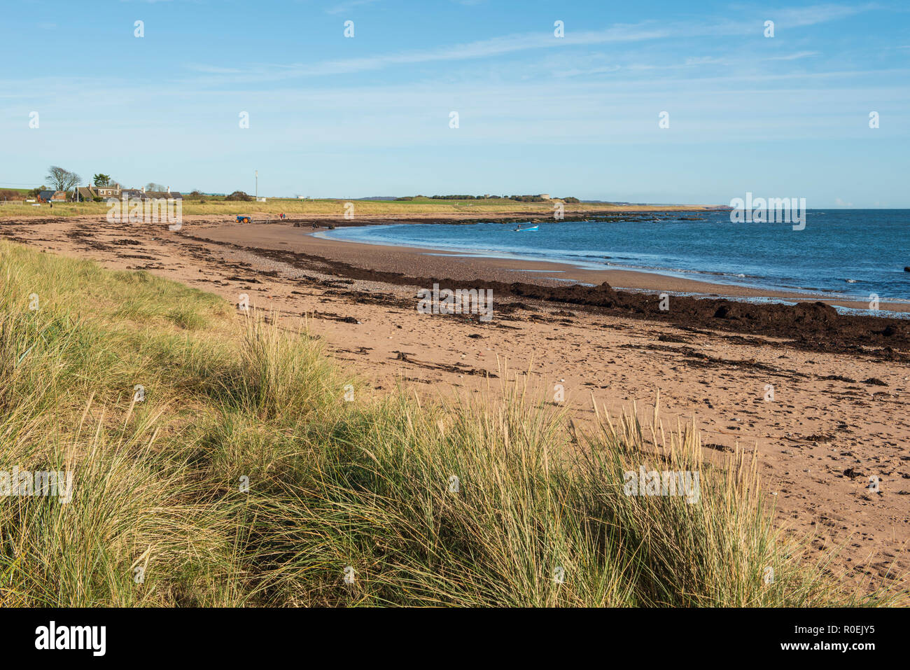 East Haven beach, between Arbroath and Carnoustie, Angus, Scotland. Stock Photo