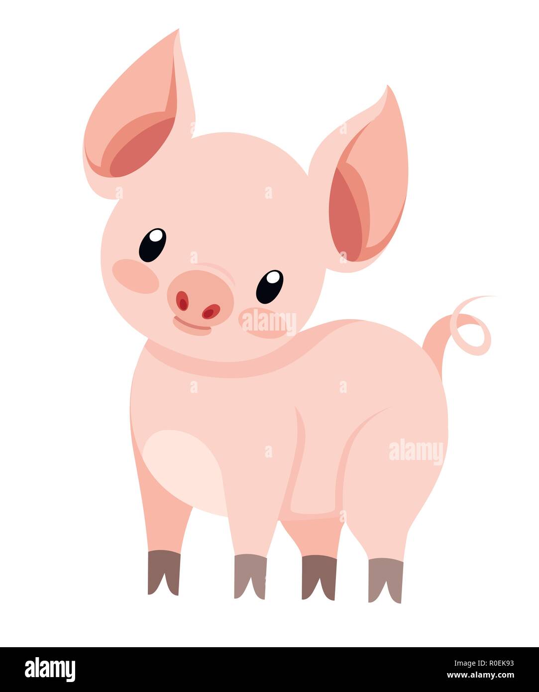 Cute Cartoon Kawaii Piglets, Piggy Standing In Profile On White Background,  Vector Seamless Pattern Royalty Free SVG, Cliparts, Vectors, and Stock  Illustration. Image 109073812.