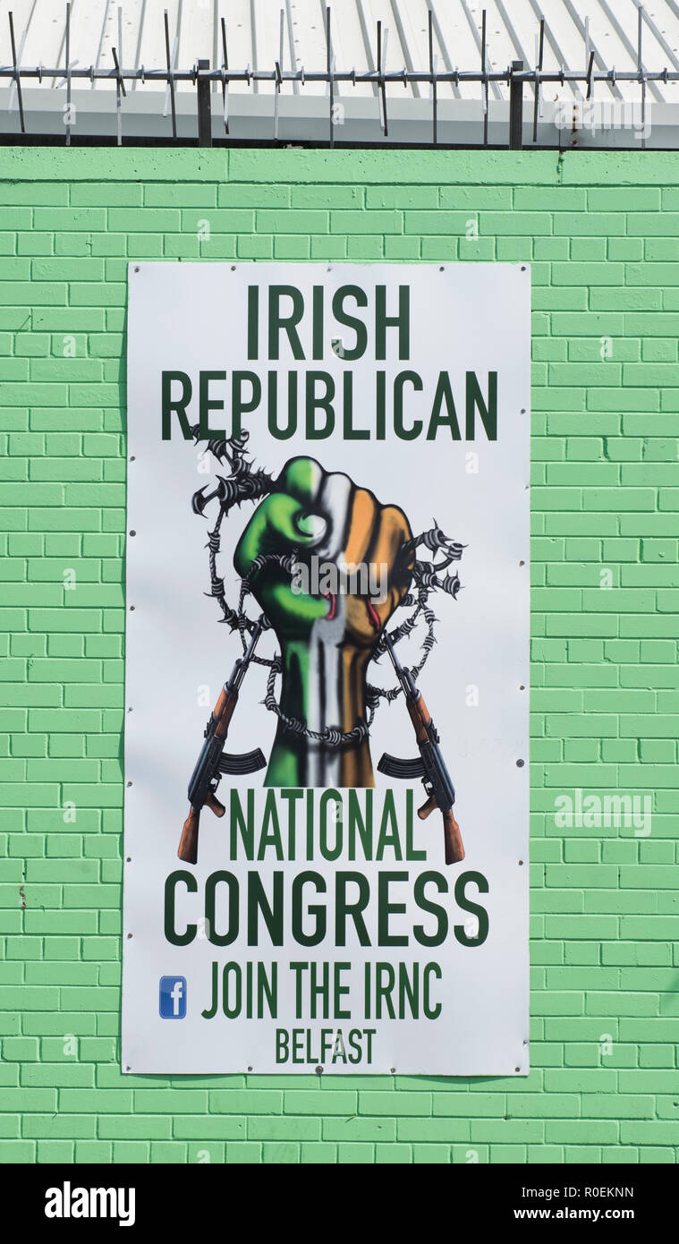 Mural on the Peace Wall in the Falls Road area, Belfast, Northern