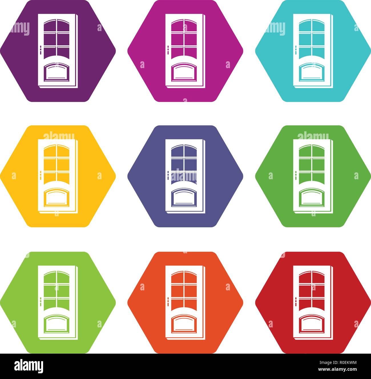 Office door icons set 9 vector Stock Vector Image & Art - Alamy